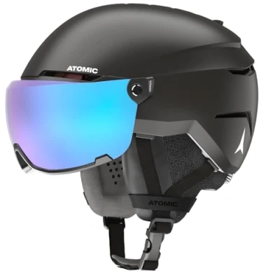 Obrázek ATOMIC SAVOR VISOR STEREO lyžařská helma S hledím černá velikost maximální tlumení nárazů ventilační systém Active Aircon Vysoce kvalitní zrcadlení pro jasný výhled