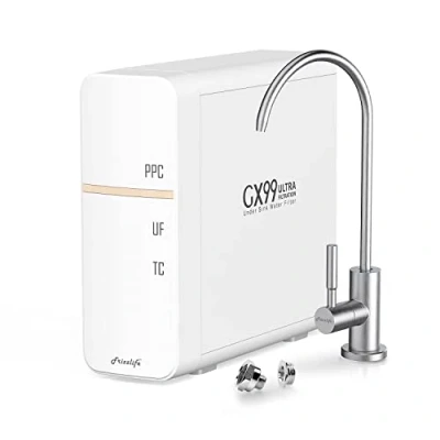 Obrázek Frizzlife GX99 UF systém filtrace vody pod stůl 0,01 mikronu, s vysokým průtokem se speciálním kohoutkem z kartáčovaného niklu, žádná odpadní voda, není nutný proud