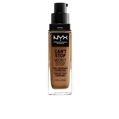 Obrázek NYX Professional Makeup Can&#039;t Stop Won&#039;t Full Coverage Foundation, dlouhotrvající, voděodolný, veganská receptura, matná pleť, barevný odstín: Nutmeg