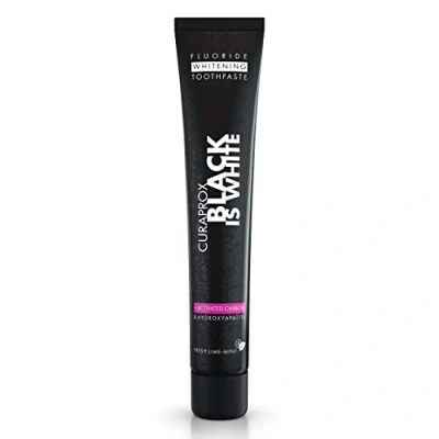 Obrázek Curaprox Black is White zubní pasta pro bílé zuby, bělení zubů černou pastou z aktivního uhlí, whitening toothpae, 1 x 90 ml