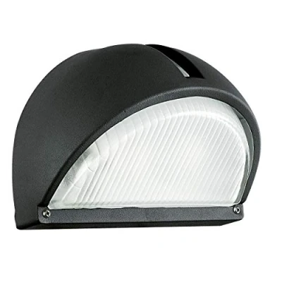 Obrázek EGLO venkovní nástěnná lampa Onja, 1 žárovkové svítidlo, nástěnné svítidlo z litého hliníku, barva: černá, sklo: rýhované, čiré, objímka: E27, IP44