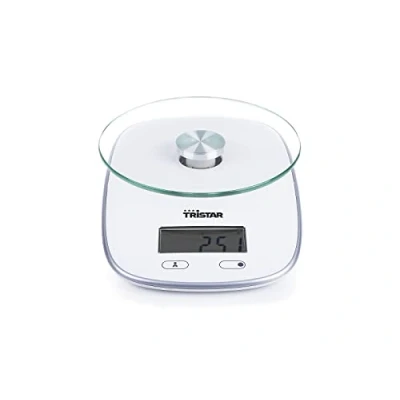 Obrázek Tristar KW 2445 Küchenwaage Maximale Tragkraft: 5 kg Gehärtete Glasplatte, Glas, weiß