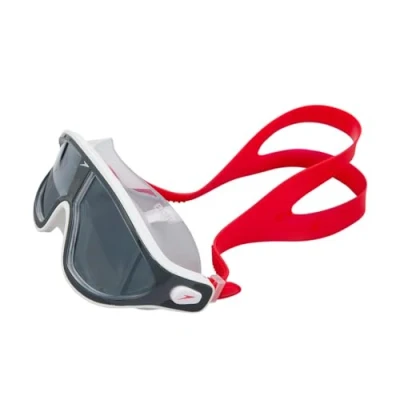 Obrázek Speedo Unisex Biofuse Rift Mask Swimming Goggles Open Water Swim Anti Fog Leak, Red/Smoke, One Size