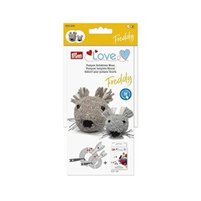 Obrázek Prym 624200 Love Pompon Schablone Maus Freddy Pompom Template, Kunststoff, White, 5 x 3 cm
