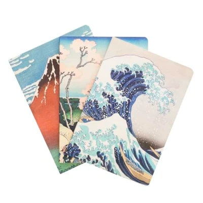 Obrázek Grupo Erik Hokusai The Great Wave off Kanagawa Pack 3 ks Zápisníky A5 Poznámkový blok malý 1 zápisník linkovaný Dotted Blanko