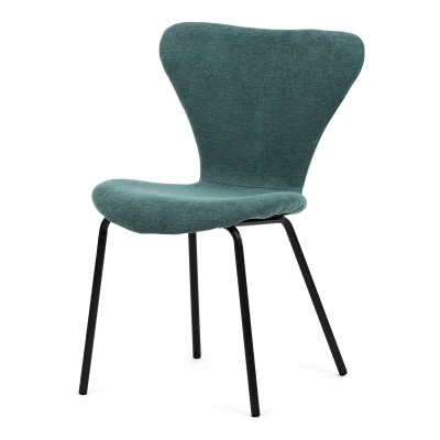 Obrázek Židle jídelní, modrá látka, nohy černý kov CT S8010 BLUE2