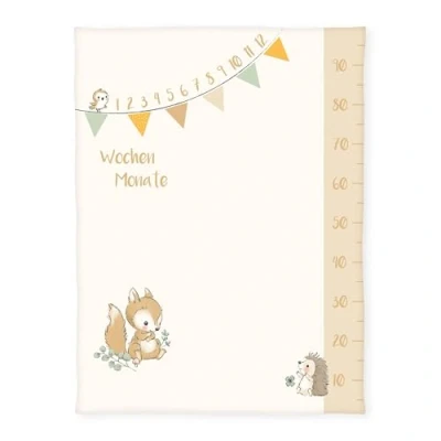 Obrázek Herding babybest měkká deka na peach Waldfreunde milník/měsíční deka/fotodeka, vč. příslušenství, 75 x 100 cm, polyester