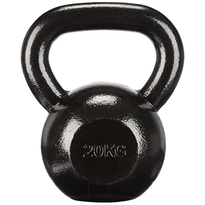 Obrázek Amazon Basics Kulová činka z litiny, 20 kg, černá