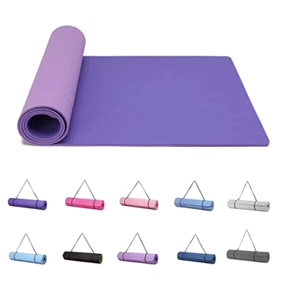 Obrázek Good Nite Yogamatten Für Frauen Rutschfeste Strukturierte Oberflächen Gymnastikmatte Yoga Matte Dick 6 mm 10 Mit Tragegurt Tpe Übungsmatte Pilates Gymnastik (183X61cm)