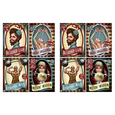 Obrázek Beistle Vintage Circus Poster Cutouts (8 Stück), 38,7 cm, mehrfarbig