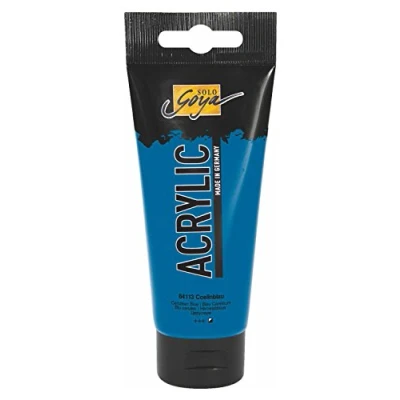 Obrázek KREUL 84113 Solo Goya Acrylic, 100ml tuba v barvě coelínové modré, krémově mnohostranně použitelná akrylová barva ve studijní kvalitě, na bázi vody, rychle a matně schnoucí, dobře krycí, vodotěsná