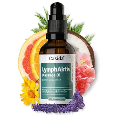 Obrázek Casida® LymphAktivní masážní olej stimulující ze 100% čistě přírodních olejů péče při lymfodrenáži, celulitidě, silných nohou, masáži nohou a zadržování vody 50 ml