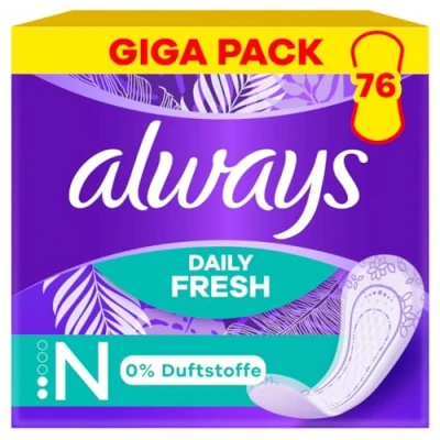Obrázek Always Normální slipové vložky Daily Fresh 76 kusů, 0 % vonných látek, pro svěžest a ochranu