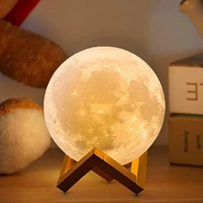 Obrázek ACED měsíční lampa 2023 Upgrade 3D světlo 16 barev s dřevěným stojanem Remote/Touch Control a USB dobíjecí dárky pro ženy, dívky, chlapce