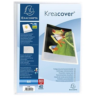 Obrázek Exacompta 5748E Kreacover desky (z PP, DIN A4, 21 x 29,7 cm, se 40 pouzdry) 1 kus křišťálu