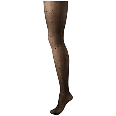 Obrázek Pretty Polly Dámské Premium Fashion Pinspot Tights, černá (Black Black), jednotná velikost