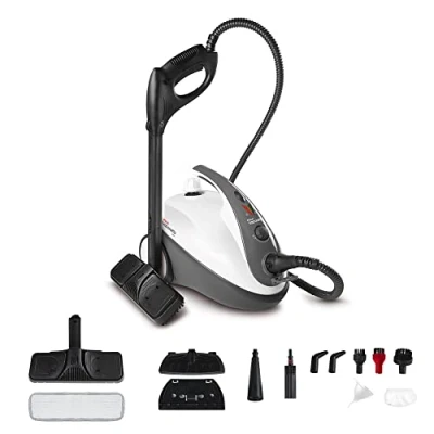 Obrázek POLTI PTEU0267 Dampfreiniger Smart 30 S mit Sicherheitsverschluss, maximal Druck 3,0 bar, Dampfausstoss bis zu 85 g/min, Aufheizzeit: 8 Min, Anzeigesignal: bereit, Heizkessel aus Edelstahl, 39 x 25 29 cm, 1800 W, schwarz / weiss