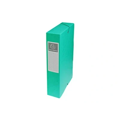 Obrázek Exacompta 50603E 1 Odkládací box s gumovými pásky Exabox z lesklého kartonu 600g/m2 zadní strana 6 cm rozměry 25 x 33 pro dokumenty A4 Barva zelená dodává se smontovaná