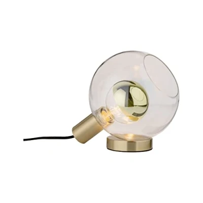 Obrázek Paulmann 79727 Neordic stolní Lampa Esben max. 1x20W pro E27 lampy na noční stolek čirá / kartáčovaná mosaz 230 V bez žárovky