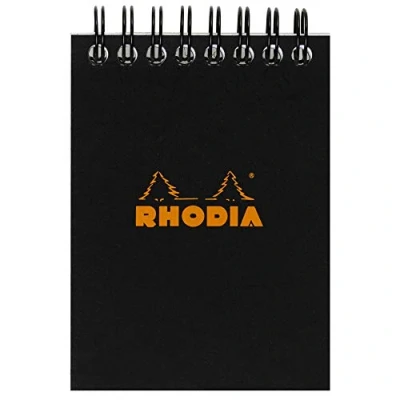 Obrázek Rhodia 115009C poznámkový blok (A7, dvojitá spirála čtverečkovaná, 80 listů) 1 kus černý