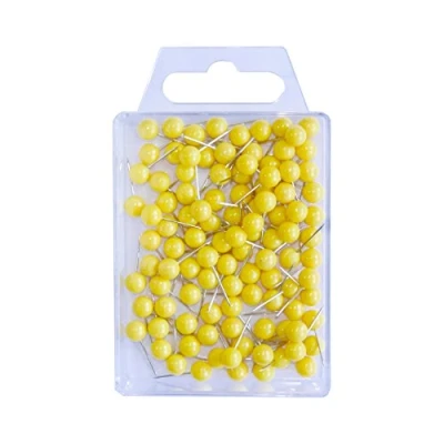Obrázek Wedo 56105 značkovací jehly s kulatými hlavicemi, délka 16 mm, průměr hlavy 6 100 kusů, žlutá
