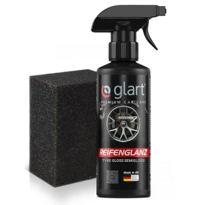 Obrázek Glart lesk na pneumatiky Premium auto péče o matné hedvábný 500 ml Lesklý sprej vč. houbičky pro profesionální úpravu auta plasty gumu