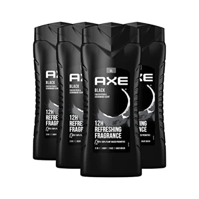 Obrázek AXE 3 v 1 sprchový gel &amp; šampon Black XL Bodywash a na tělo, obličej vlasy 4 kusy