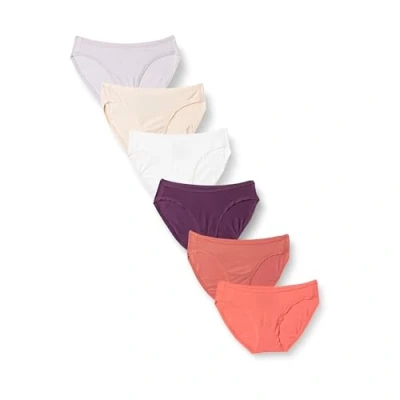 Obrázek Amazon Essentials Dámské bikiny z bavlny (k dostání v nadměrné velikosti), balení po 6 kusech, neutrální stíny, 44