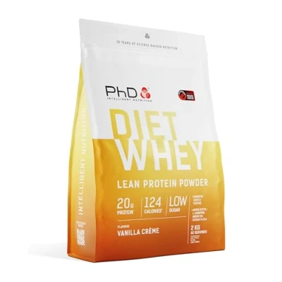 Obrázek PhD Nutrition Diet Whey Protein prášek, dieta High hubená receptura, vanilkový krém proteinový 17 g bílkovin, 80 porcí na 2kg sáček