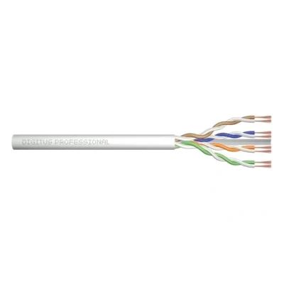 Obrázek DIGITUS Netvořený propojovací kabel Cat 6A metrové zboží v nesmontovaném stavu 100 m U UTP síťový LSZH AWG 26/7 šedý