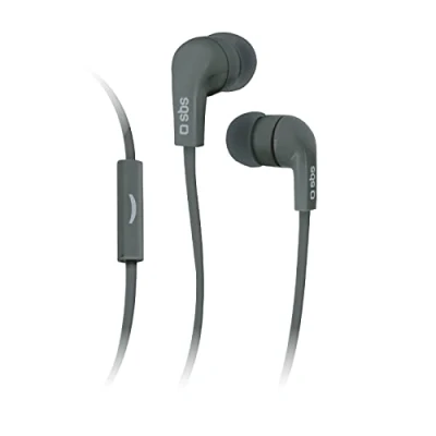 Obrázek SBS S.p.a. TEFLAT2INEARK In Ear stereo Ohrhörer Studiomix 30, universal jack 3,5 mm mit Flat Kabel und answer button schwarz