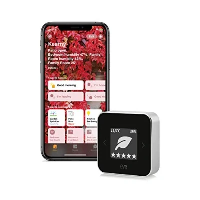 Obrázek Eve ZM 51946 Room Indoor Air Quality Monitor pro sledování VOC, teploty a humidity; e ink displej, no bridge necessary, Bluetooth nízká spotřeba energie (HomeKit), černá