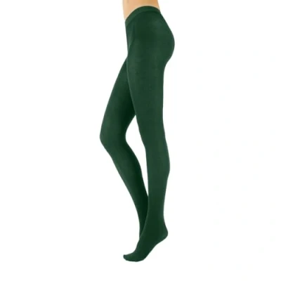 Obrázek CALZITALY Teplé zimní punčocháče z vlny kašmíru černé, modré S, M, L, XL 150 DEN Made in Italy, smaragdově zelená