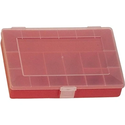 Obrázek hünersdorff Krabička na sortiment PP Compact s 8 přihrádkami stabilní třídicí box šrouby a jiné malé díly pevné rozdělení přihrádek 17 x 25 4,6 cm, červená, matná
