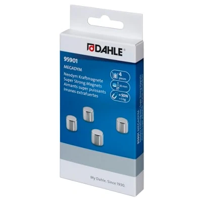 Obrázek Dahle kancelářská technika Megadym Magnet válec, 4 x ks blisterové kartě 50 Newton