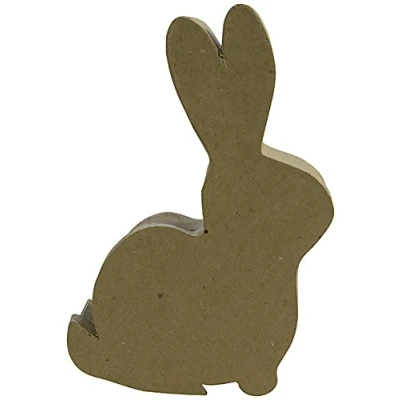 Obrázek Décopatch BT051C Box (aus Pappmaché zum Verzieren und Personalisieren, 19 cm, Kaninchen) 1 Stück kartonbraun