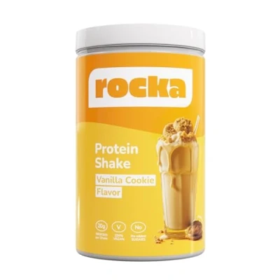 Obrázek Rocka Nutrition NO WHEY veganský proteinový prášek Rostlinný s 20 g proteinu v jedné porci vícesložkový protein 100% příchuť 1 kg (Vanilla Cookie)