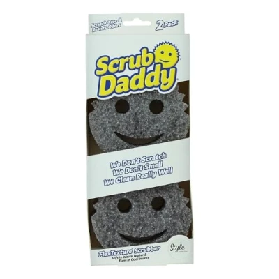 Obrázek Scrub Daddy Originální mycí houba, čisticí houbička ve tvaru smajlíku houba se změnou textury, odolná proti poškrábání, kuchyňská houbička, guma na nečistoty, vhodná do myčky
