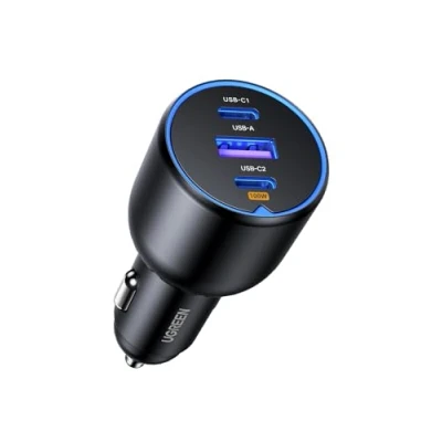 Obrázek UGREEN Zigarettenanzünder USB C 130W Autoladegerät 3 Port KFZ Ladegerät Auto zubehör kompatibel mit MacBook Pro/Air, iPhone 16/16 Pro/16 Pro Max/15/15 Max/14, iPad Pro, Galaxy S24,usw.