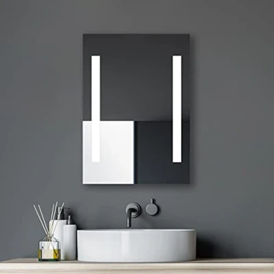 Obrázek Talos Horizon koupelnové zrcadlo s osvětlením LED 50 x 70 cm nástěnné světelným výřezem barvou světla neutrální bílá hliníkovým rámem a