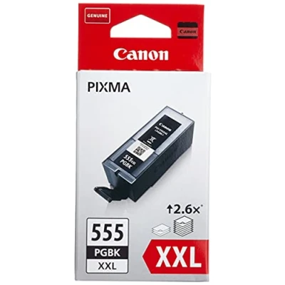 Obrázek Canon PGI 555 PGBK XXL inkoust do tiskárny pigmentový černý vysoký dosah 37 ml pro PIXMA inkoustová tiskárna ORIGINAL, 555XXL