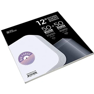 Obrázek BIG FUDGE Vinyl Schutzhüllen 50 Innenhüllen &amp; Außenhüllen für 12 Inch Schallplatten LP Hüllen Antistatisch Transparent Säurefreie Sleeves Plattenhüllen
