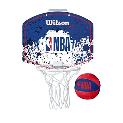 Obrázek Wilson MINI Basketbalový koš NBA TEAM HOOP, logo NBA, plast, červená/bílá/modrá
