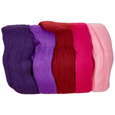 Obrázek Rayher Hobby 5364900 Merino česaná vlna, super jemná, 18 mic,5 barev à 10 g