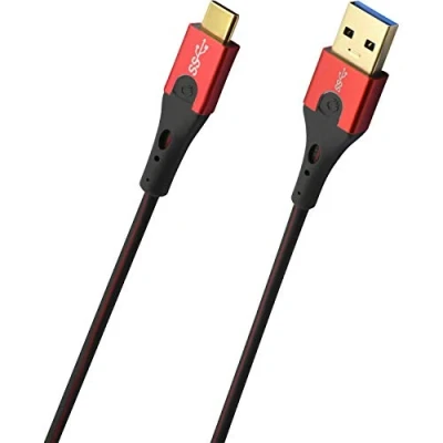Obrázek Oehlbach USB Evolution C3 kvalitní 3. 0 a na 3.1 C nabíjecí datový kabel černá/červená 3m