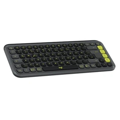 Obrázek Logitech Bezdrátová Bluetooth klávesnice POP ICON KEYS, komfortní psaní, programovatelná tlačítka, snadné přepínač mezi až 3 zařízeními, pro notebook, tablet, PC, německé rozložení QWERTZ grafitová