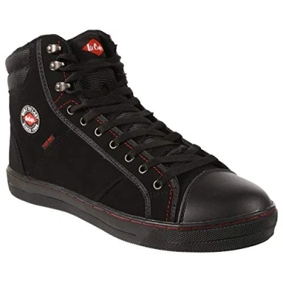 Obrázek Lee Cooper Pánské pracovní oblečení dámské Unisex Retro Styled Baseball Bezpečnost práce Trainer boty SB SRA, černé, 46 EU