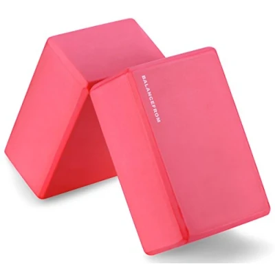 Obrázek Signature Fitness Unisex Erwachsene BalanceFrom GoYoga Set mit 2 hochdichten Yoga Blöcken, je 22,9 x 15,2 10,2 cm, rot