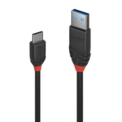Obrázek LINDY 36914 0. 15m USB 3. 1 Typ C na A kabel, Black Line