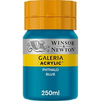 Obrázek Winsor &amp; Newton Akrylová barva Galeria 2137516, vysoká pigmentace, stálá na světle, máslová konzistence, 250 ml tuba ftalo modrá